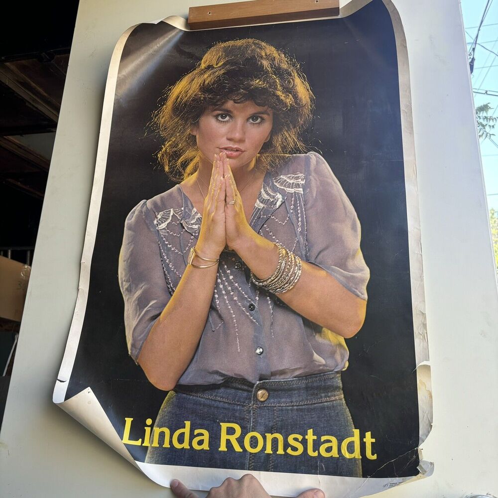 Vintage Linda Ronstadt 23x35" Record Store Commercial Poster 1977 Dargis Assoc